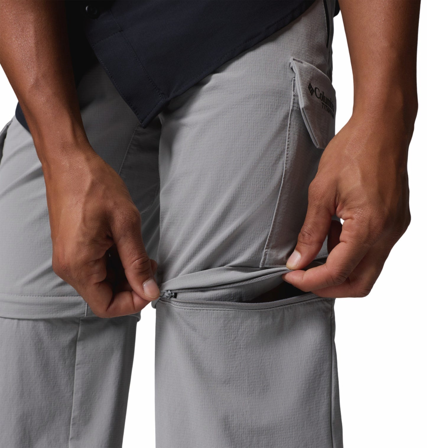 Columbia Men Grey Omni-Shade Silver Ridge Elite Convertible Pant (Plus Size)