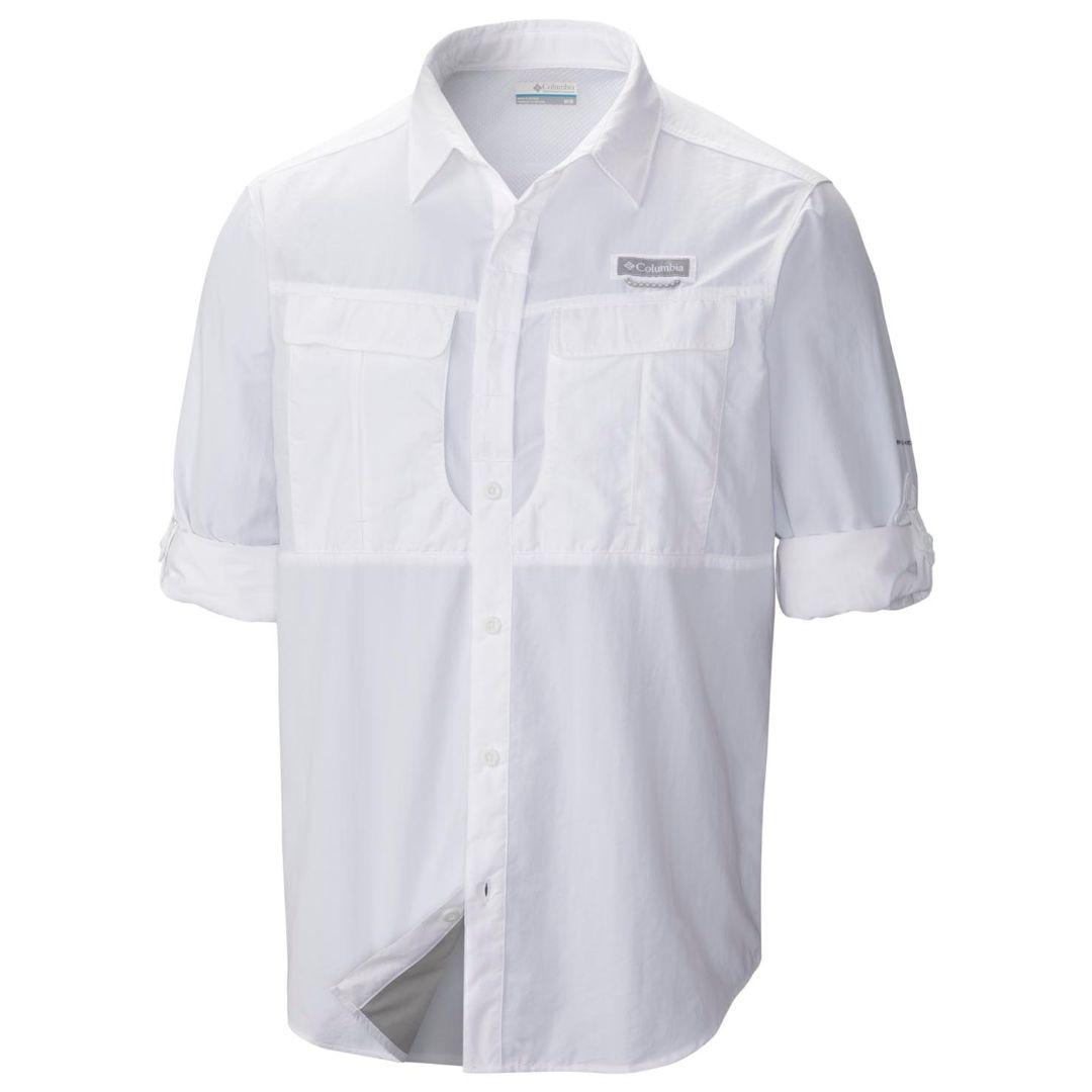 Columbia Men White Omni-Shield Cascades Explorer Long Sleeve Shirt
