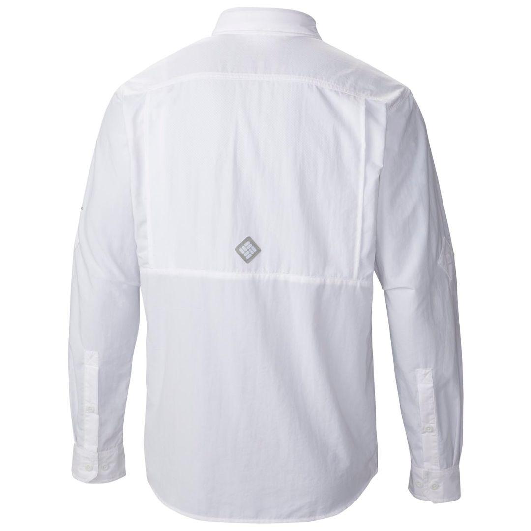 Columbia Men White Omni-Shield Cascades Explorer Long Sleeve Shirt