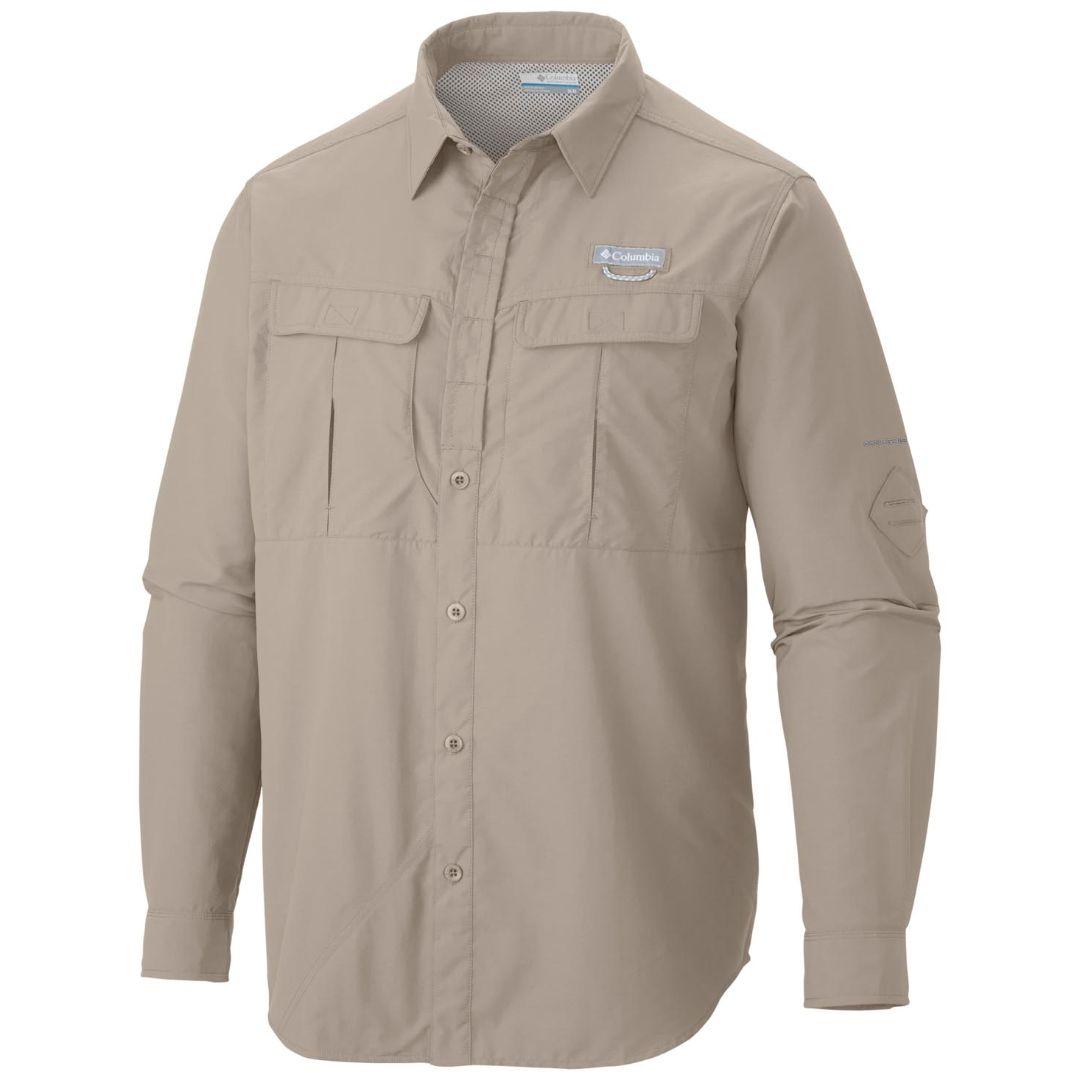 Columbia Men White Omni-Shield Cascades Explorer Long Sleeve Shirt