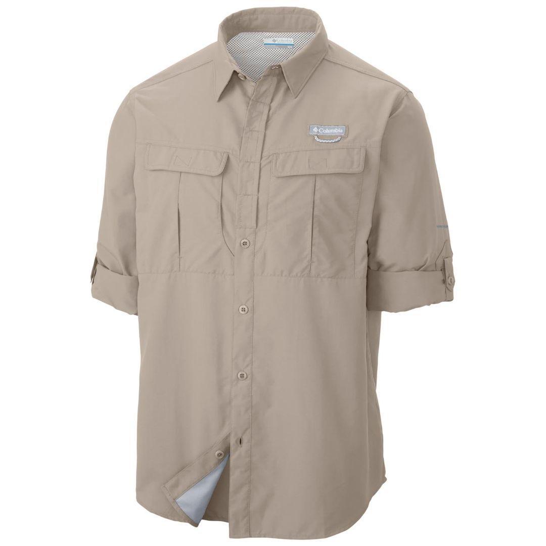 Columbia Men White Omni-Shield Cascades Explorer Long Sleeve Shirt
