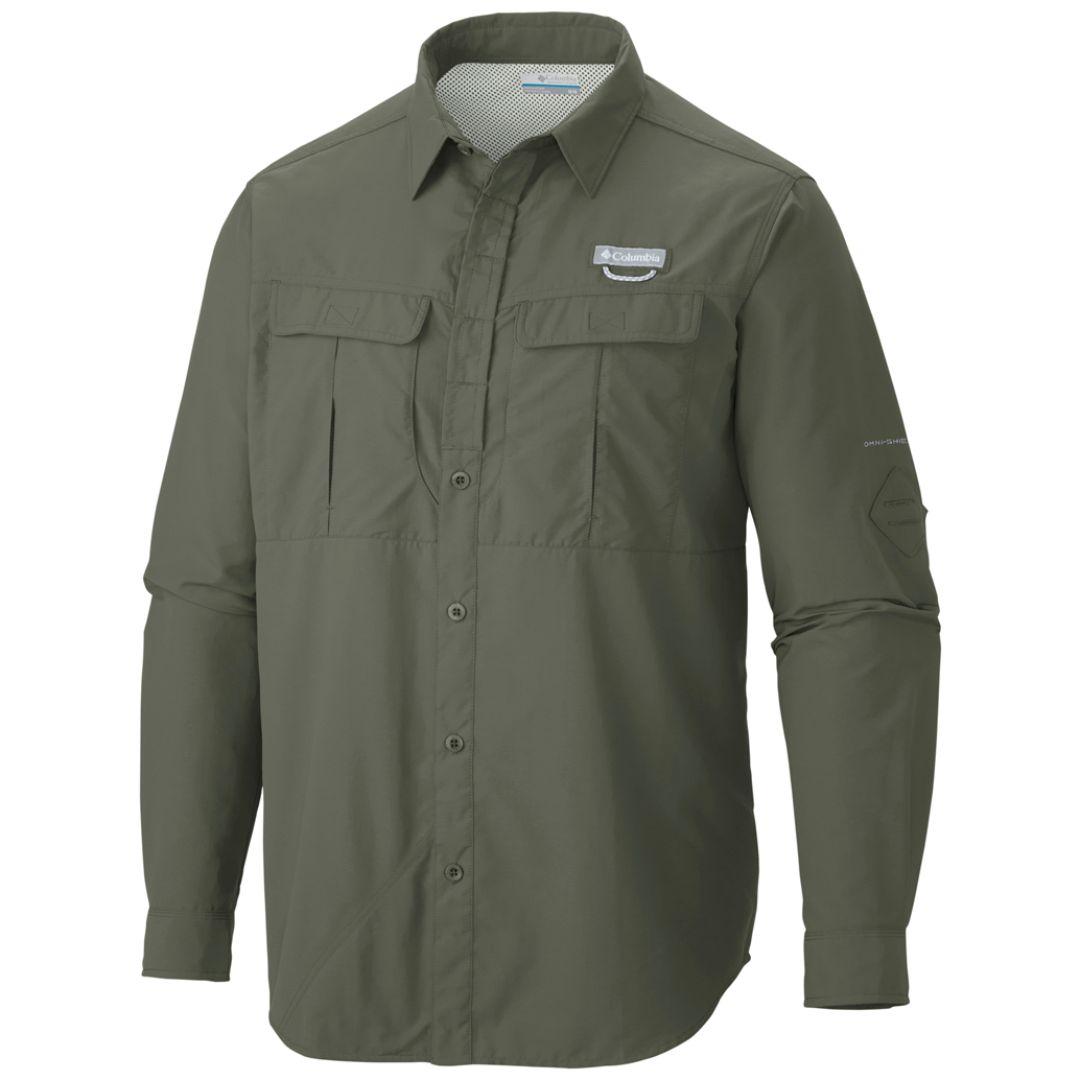 Columbia Men Green Omni-Shield Cascades Explorer Long Sleeve Shirt