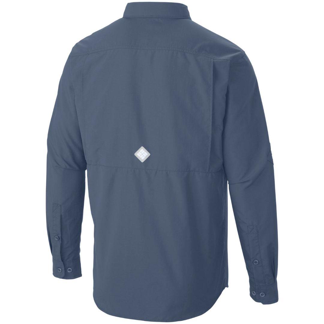 Columbia Men Blue Omni-Shield Cascades Explorer Long Sleeve Shirt