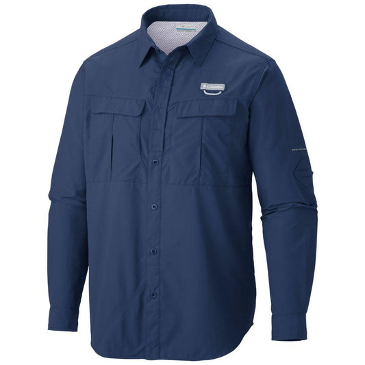 Columbia Men Blue Cascades Explorer Long Sleeve Shirt
