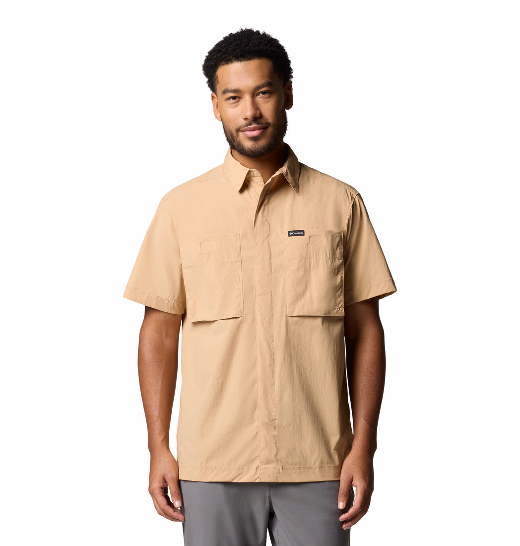 Columbia Men Brown Omni-Wick Black Mesa Utility Shirt