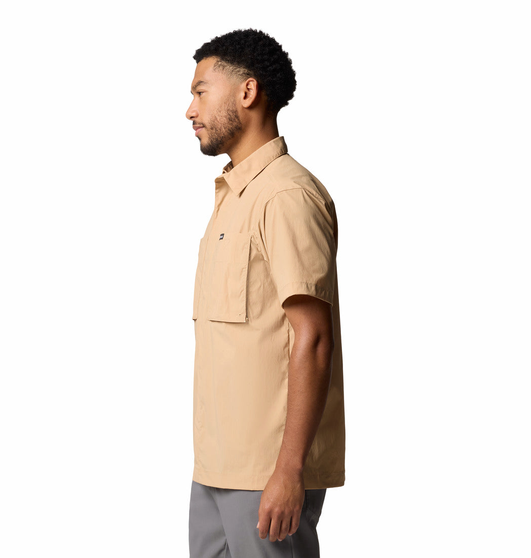 Columbia Men Brown Omni-Wick Black Mesa Utility Shirt