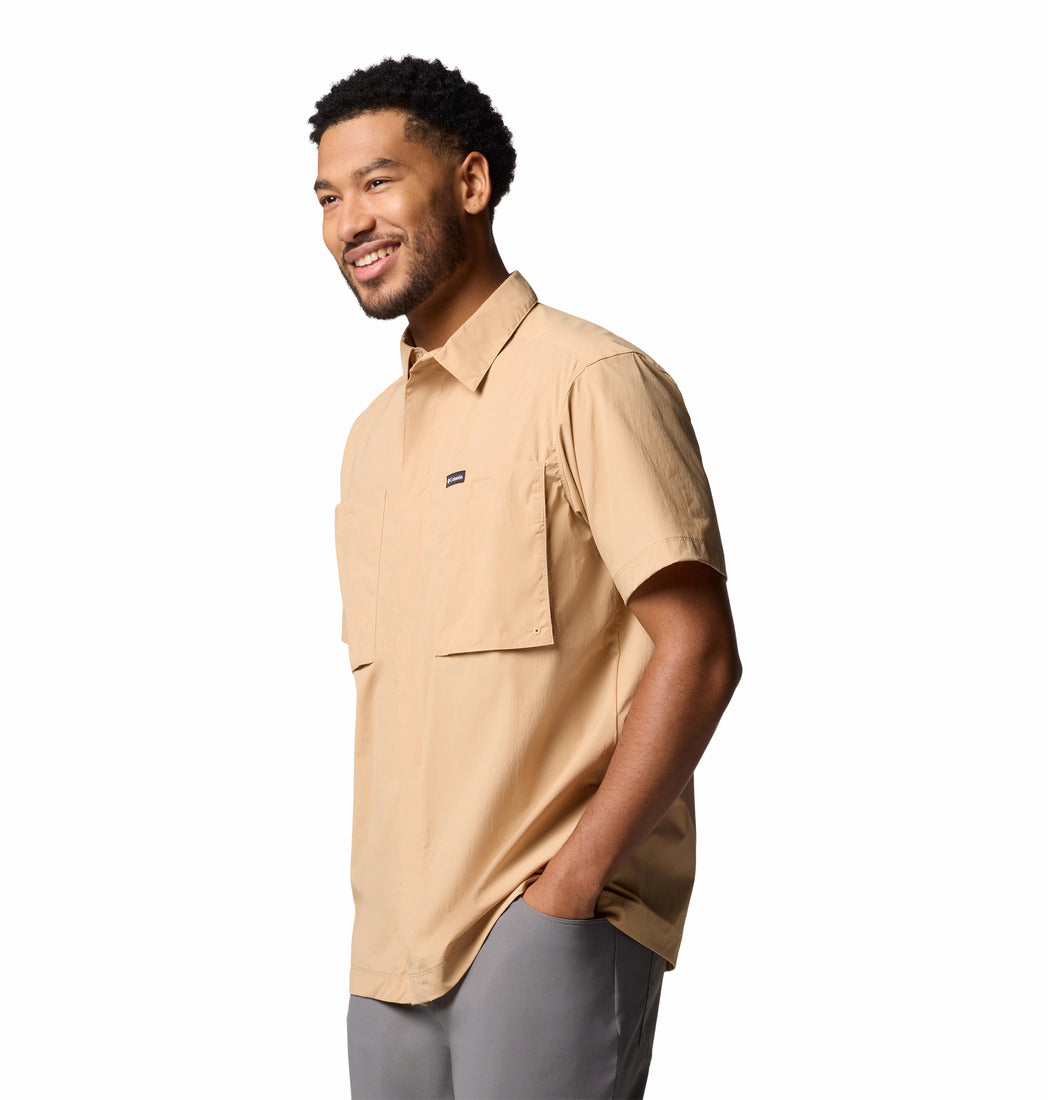 Columbia Men Brown Omni-Wick Black Mesa Utility Shirt