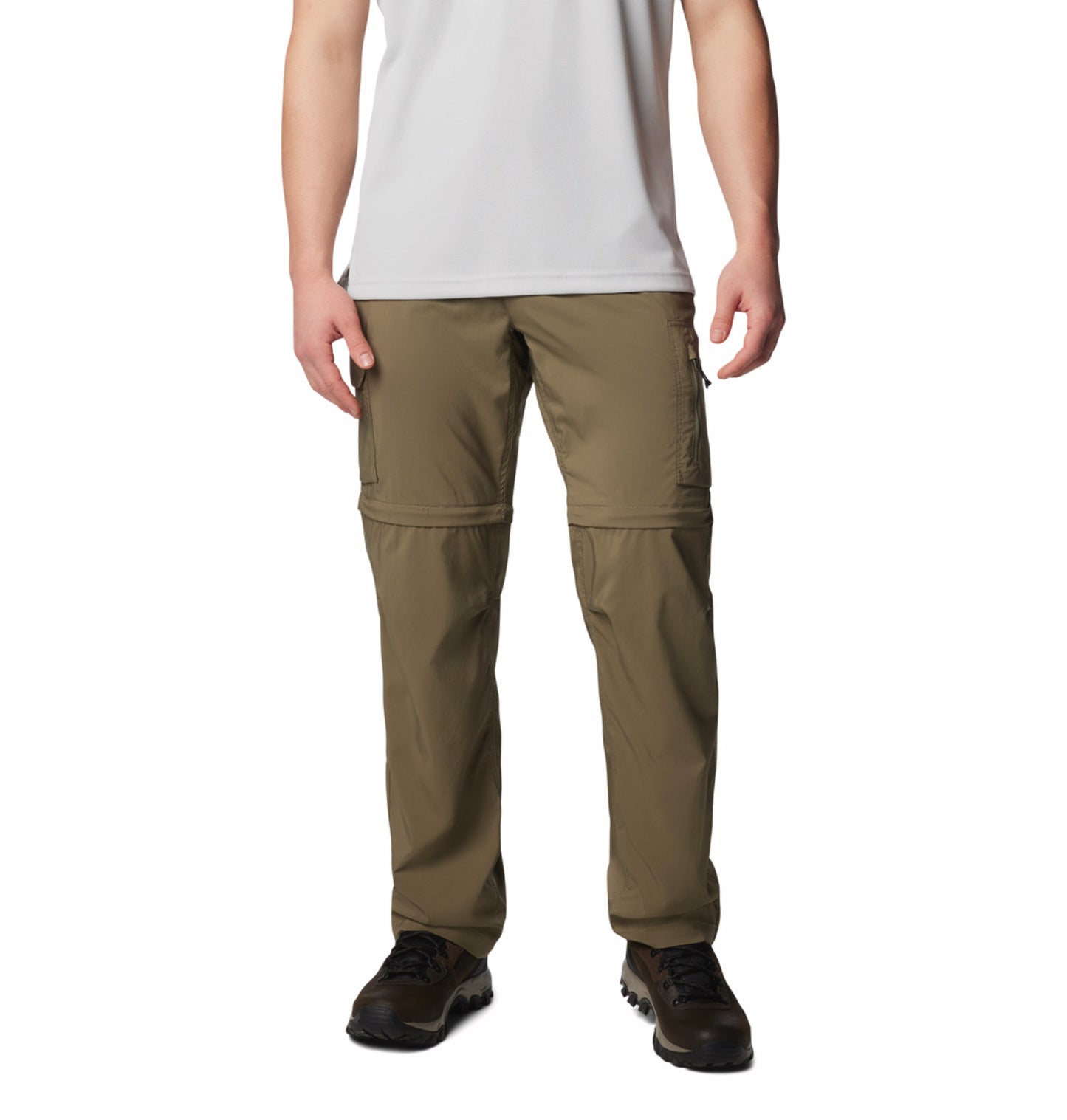 Columbia Men Olive Green Omni-Shade Silver Ridge Utility Convertible Pant