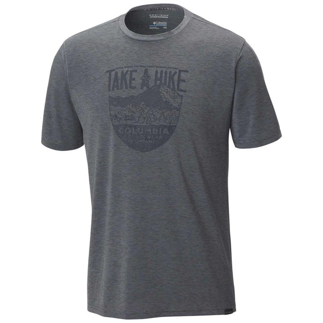 Columbia Men Grey Trail Shaker II Short Sleeve Shirt (Sun Protection)