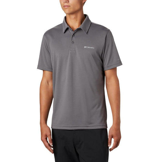 Columbia Men Grey M Mist Trail SS Polo T-Shirt