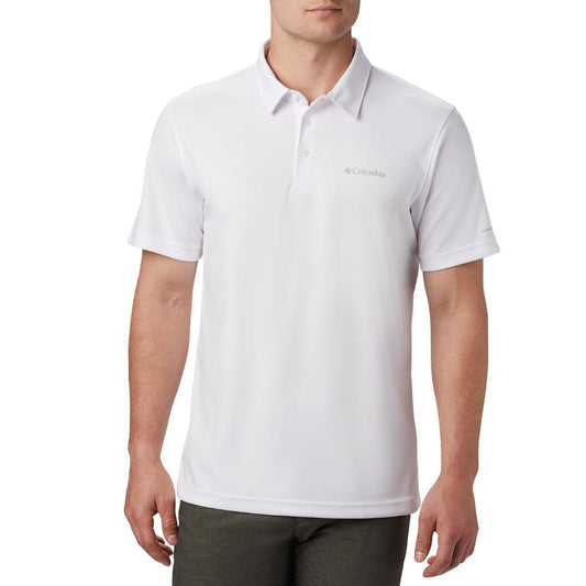Columbia Men White M Mist Trail SS Polo T-Shirt