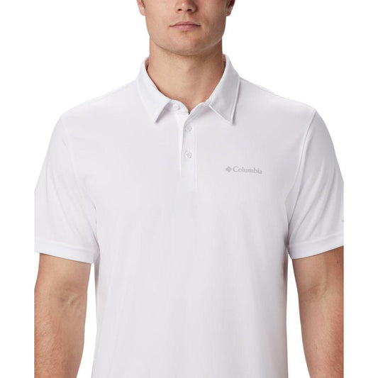 Columbia Men White M Mist Trail SS Polo T-Shirt