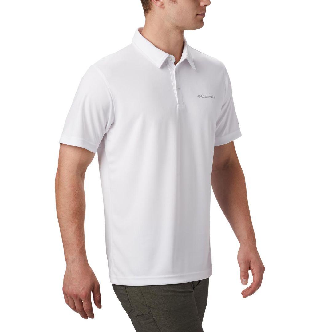 Columbia Men White M Mist Trail SS Polo T-Shirt