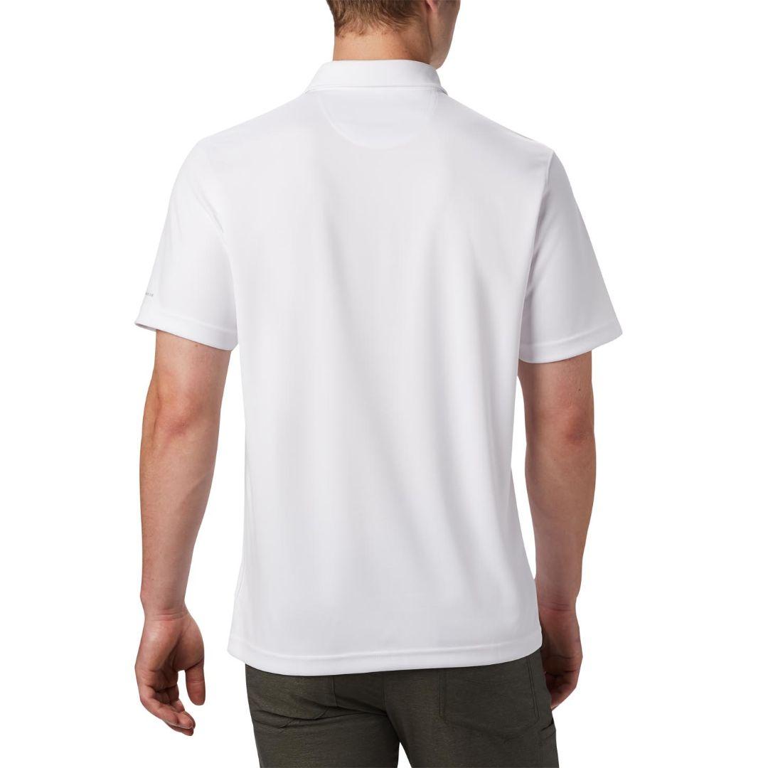 Columbia Men White M Mist Trail SS Polo T-Shirt