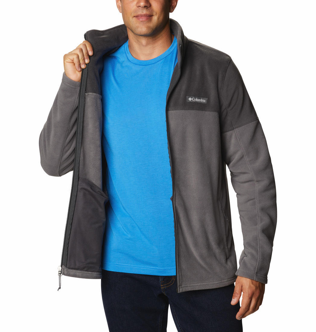 Columbia Men Grey Basin Trail III Full Zip Fleece Jacket