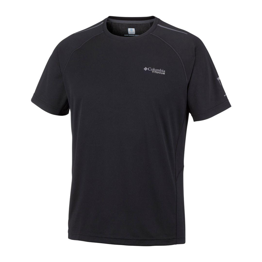 Columbia Men Black Titan Trail Short Sleeve Shirt (Sun Protection)