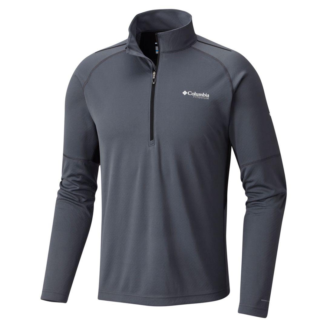 Columbia Men Grey Omni-Freeze Zero Titan Trail Half Zip Sweatshirt