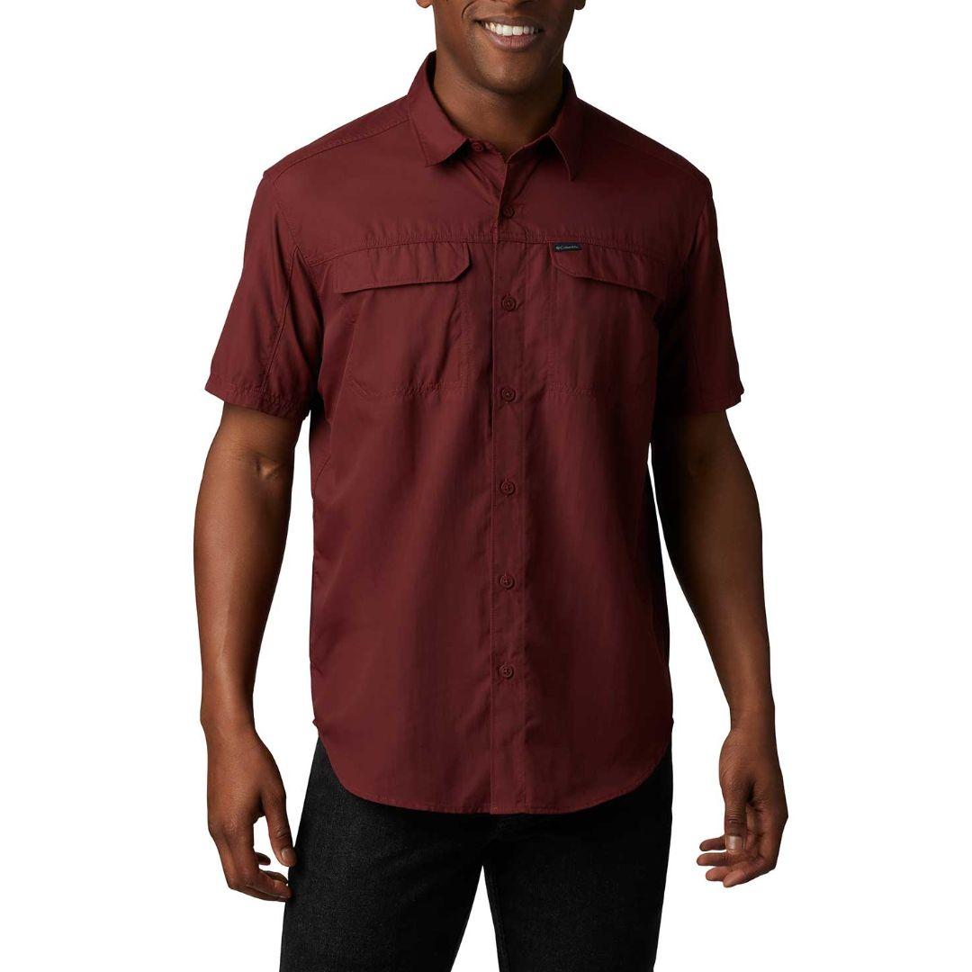 Columbia Men Red Silver Ridge 2.0 Short Sleeve Shirt (Sun Protection)