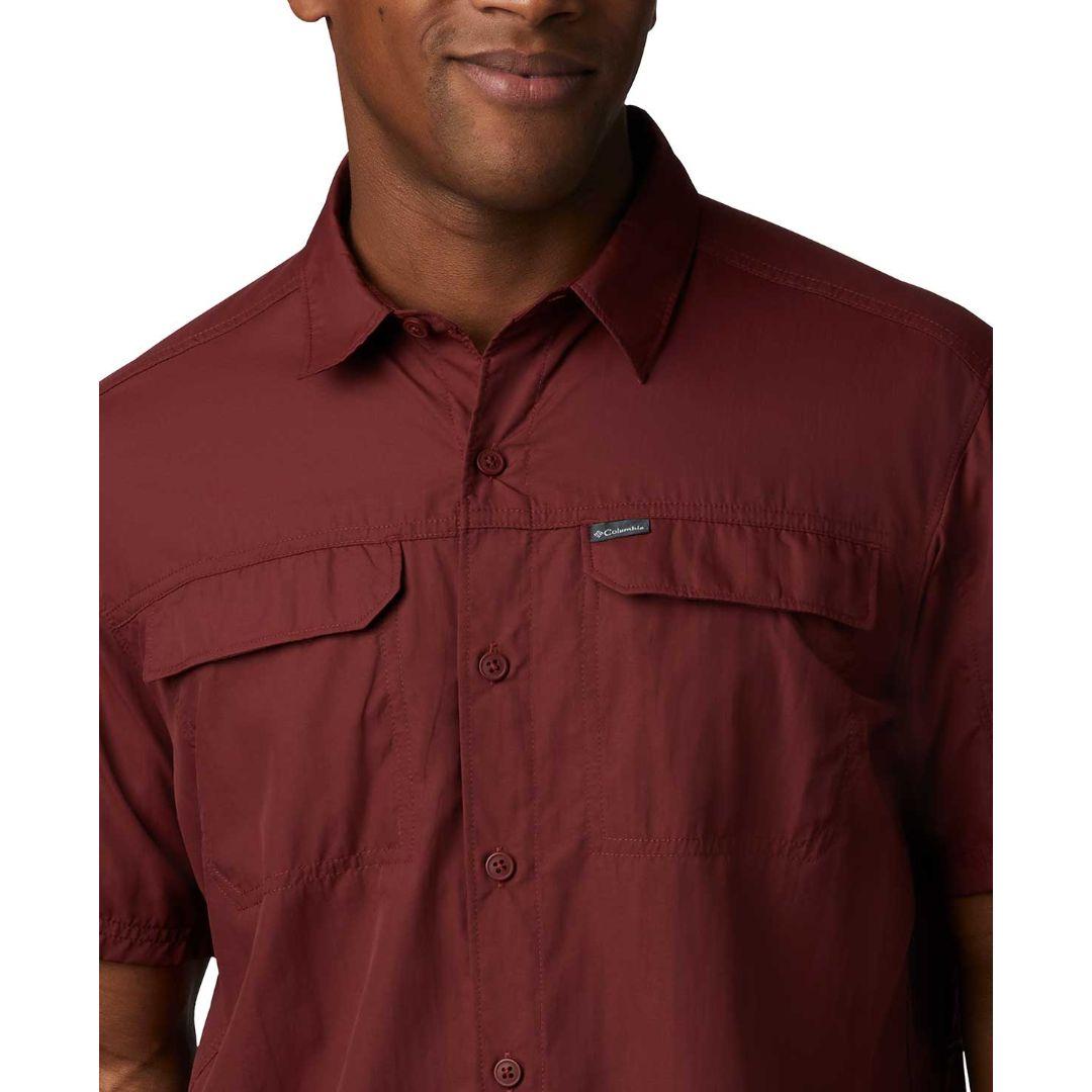 Columbia Men Red Silver Ridge 2.0 Short Sleeve Shirt (Sun Protection)