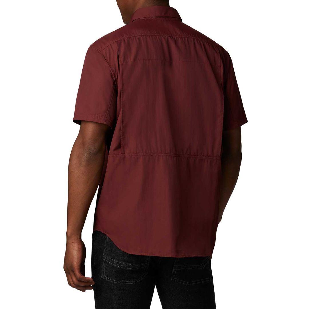 Columbia Men Red Silver Ridge 2.0 Short Sleeve Shirt (Sun Protection)