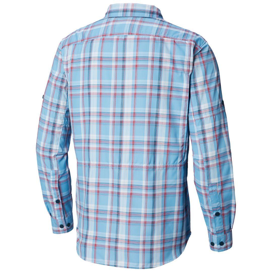 Columbia Men Blue Silver Ridge 2.0 Plaid L/S Shirt (Sun Protection)