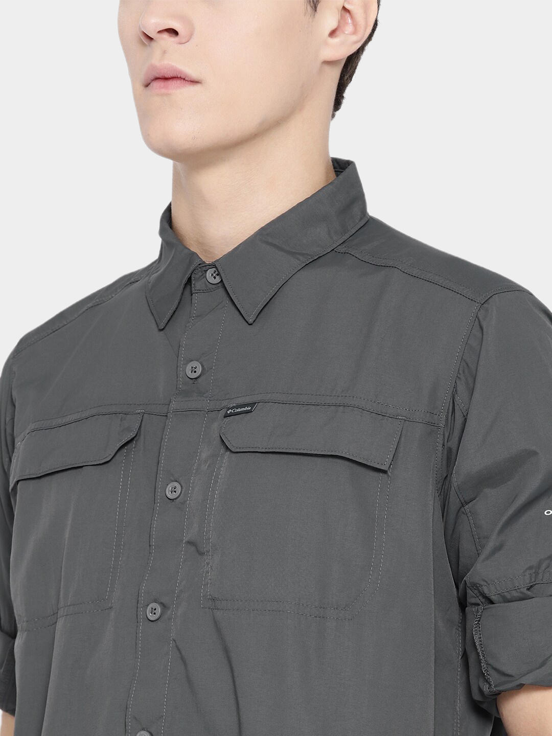 Columbia Men Grey Silver Ridge 2.0 Long Sleeve Shirt