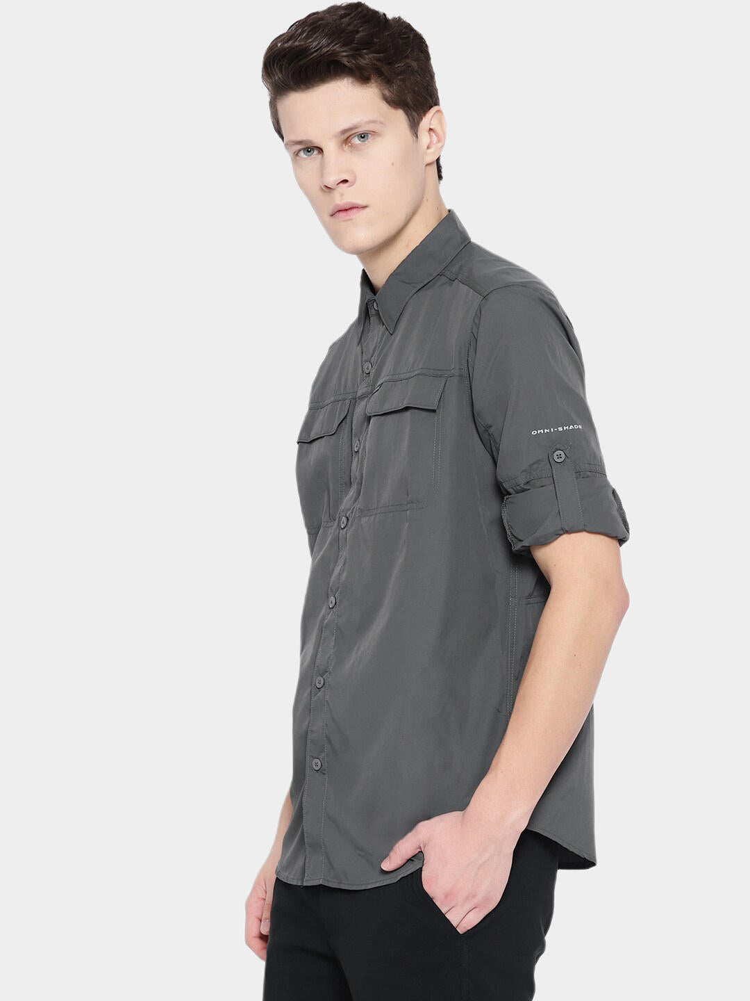 Columbia Men Grey Silver Ridge 2.0 Long Sleeve Shirt