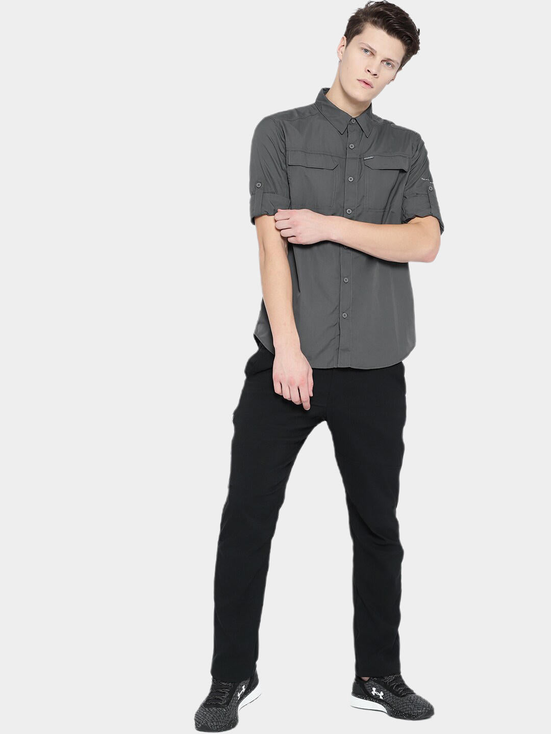 Columbia Men Grey Silver Ridge 2.0 Long Sleeve Shirt