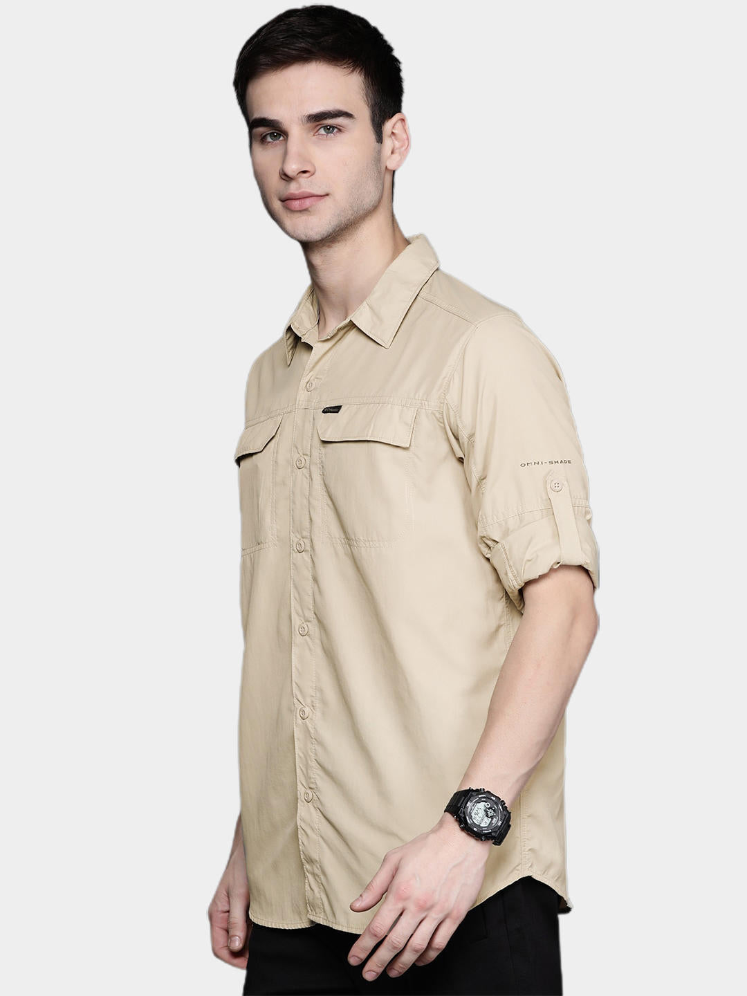 Columbia Men Beige Silver Ridge 2.0 Long Sleeve Shirt (Sun Protection)