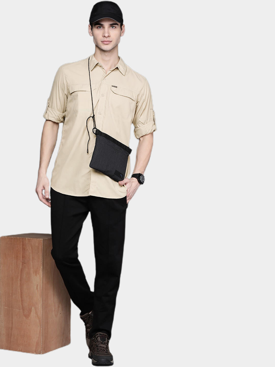 Columbia Men Beige Silver Ridge 2.0 Long Sleeve Shirt (Sun Protection)