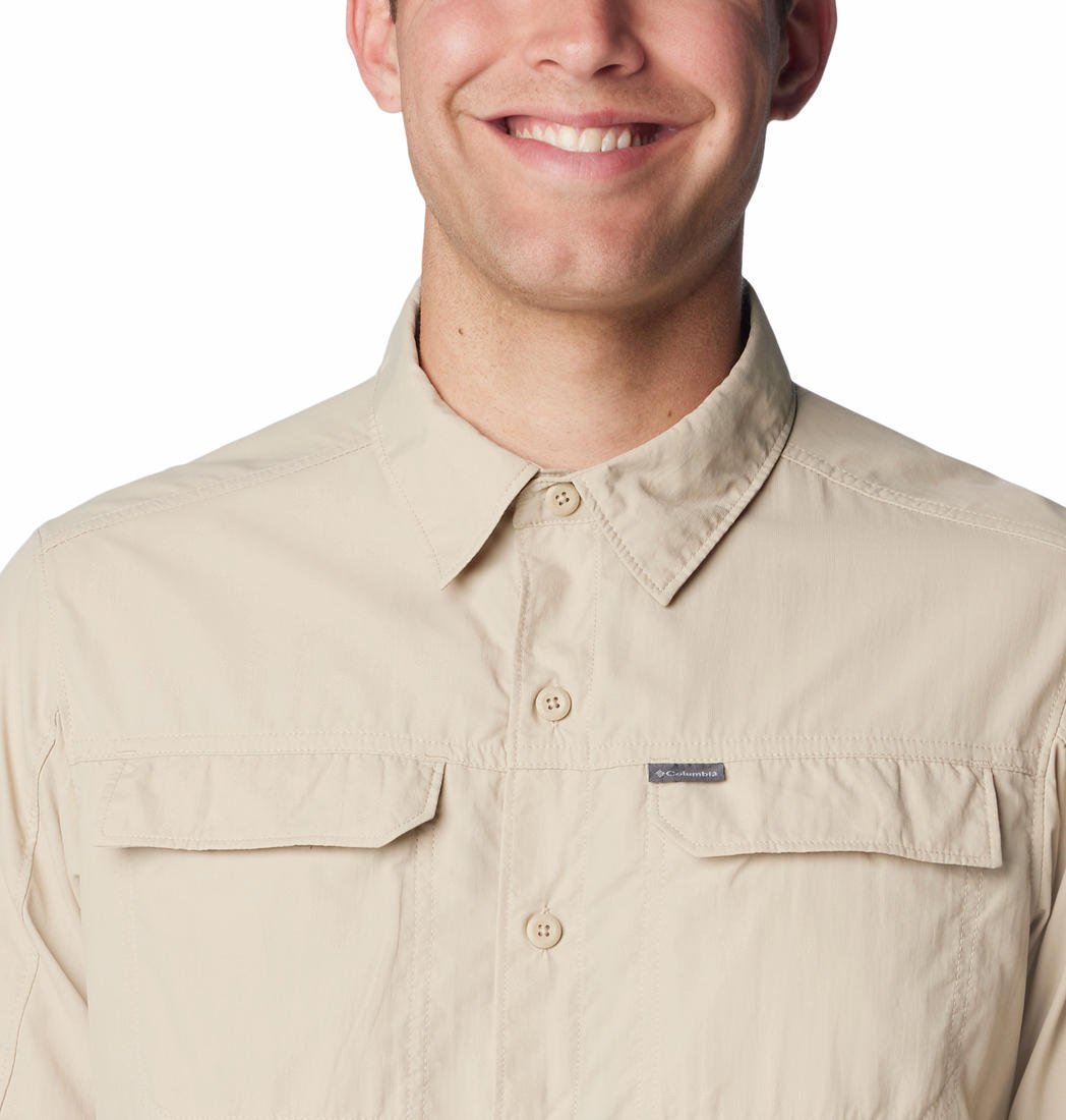 Columbia Men Beige Silver Ridge 2.0 Long Sleeve Shirt (Sun Protection)