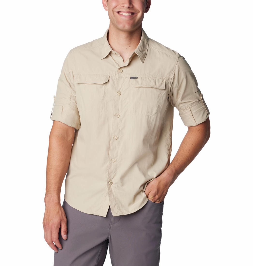 Columbia Men Beige Silver Ridge 2.0 Long Sleeve Shirt (Sun Protection)