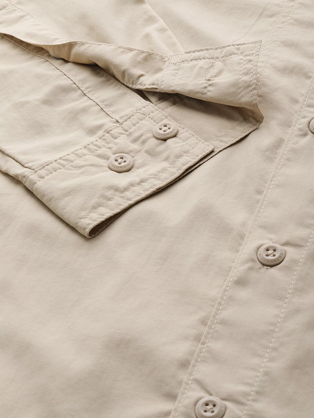 Columbia Men Beige Silver Ridge 2.0 Long Sleeve Shirt (Sun Protection)