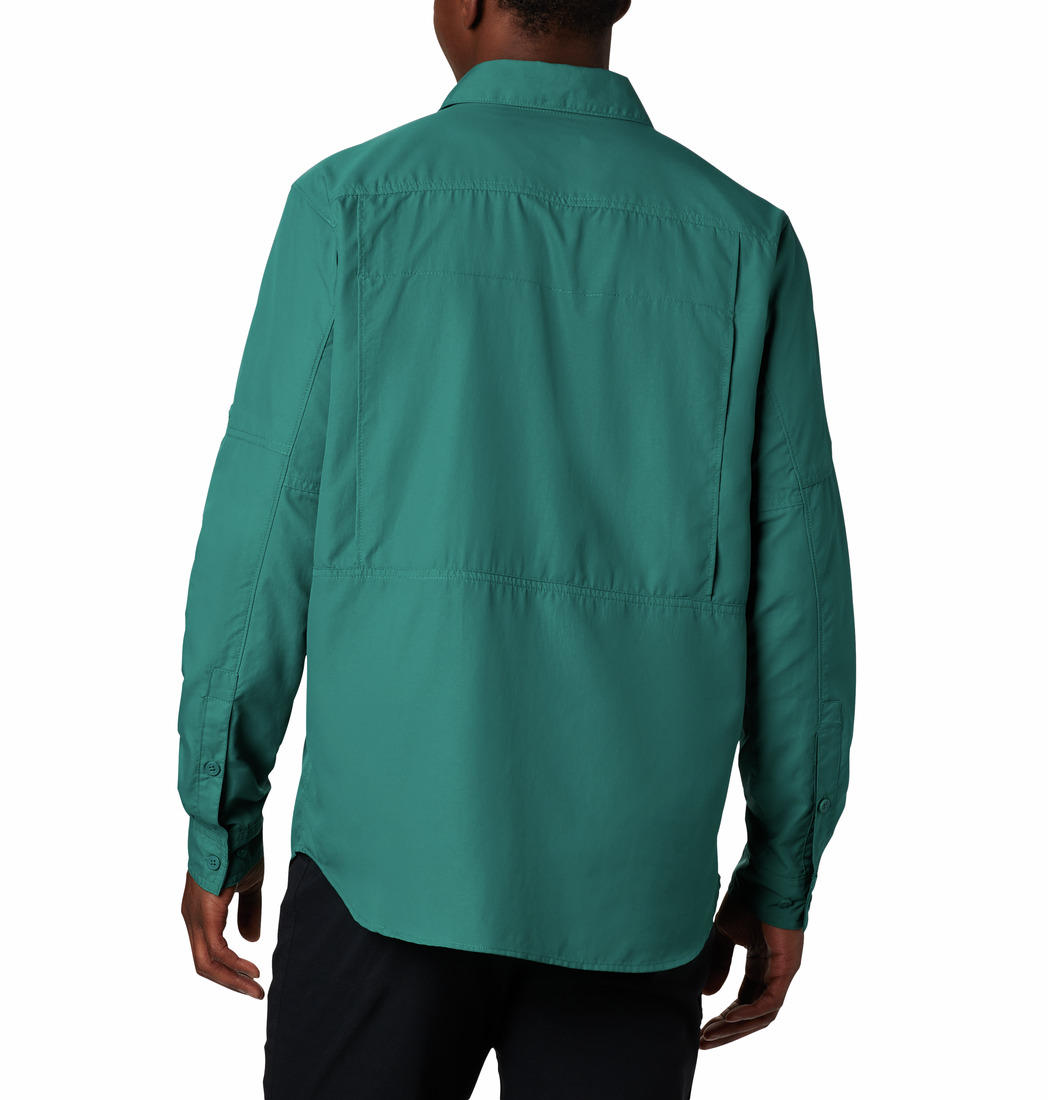 Columbia Men Blue Silver Ridge Long Sleeve Shirt (Sun Protection)