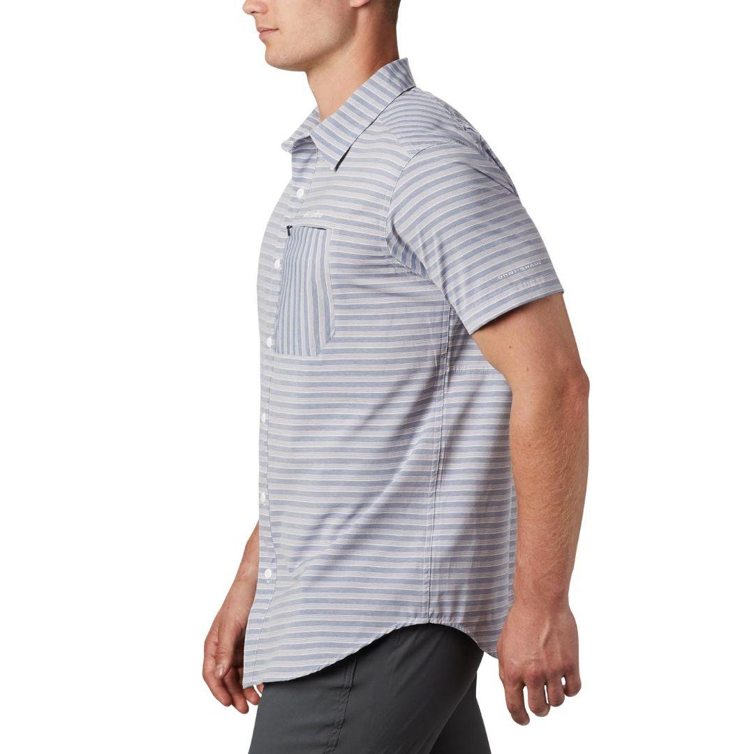 Columbia Men Blue Twisted Creek II Short Sleeve Shirt (Sun Protection)