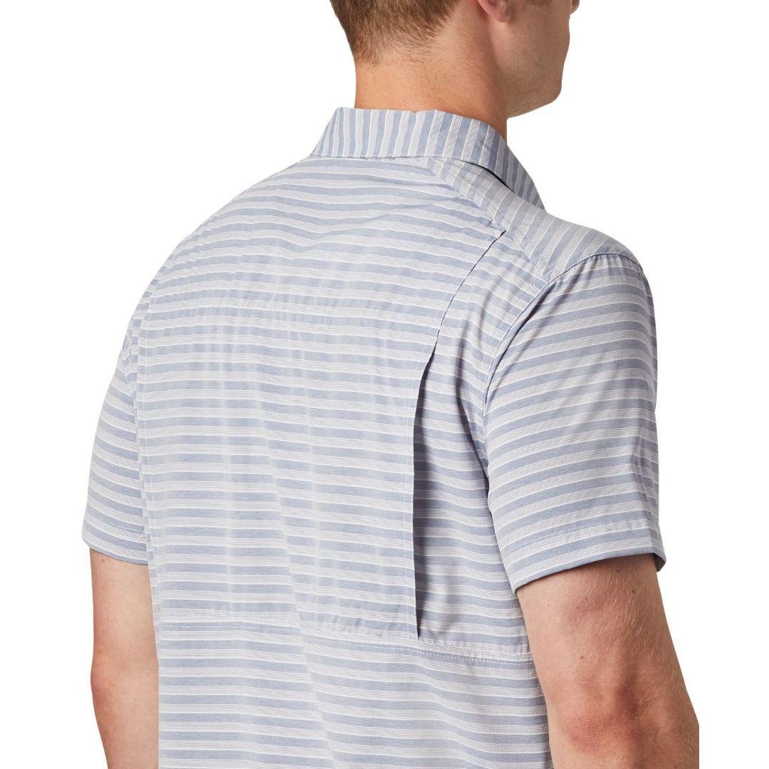 Columbia Men Blue Twisted Creek II Short Sleeve Shirt (Sun Protection)