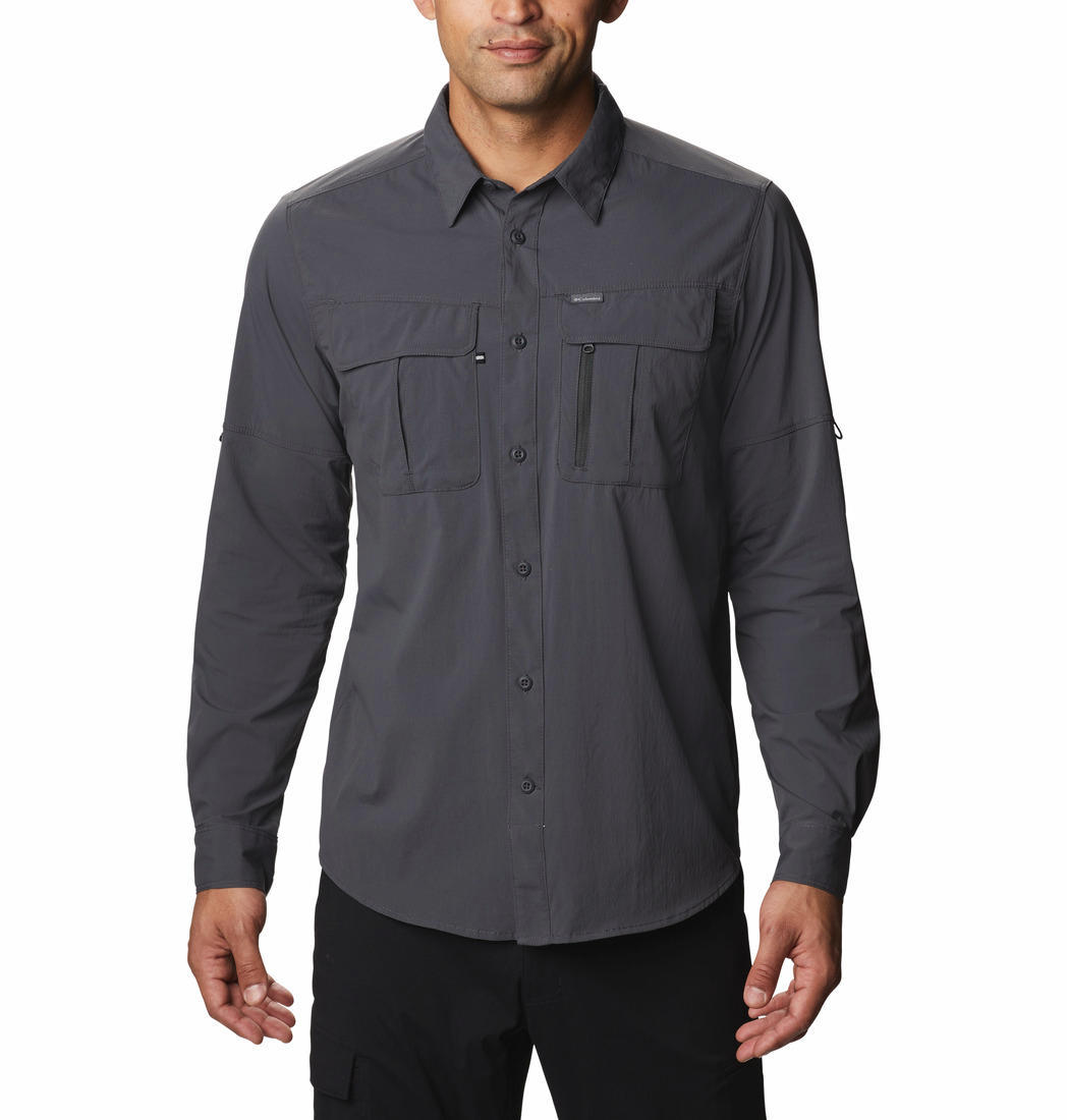Columbia Men Black Newton Ridge Long Sleeve (Sun Protection)