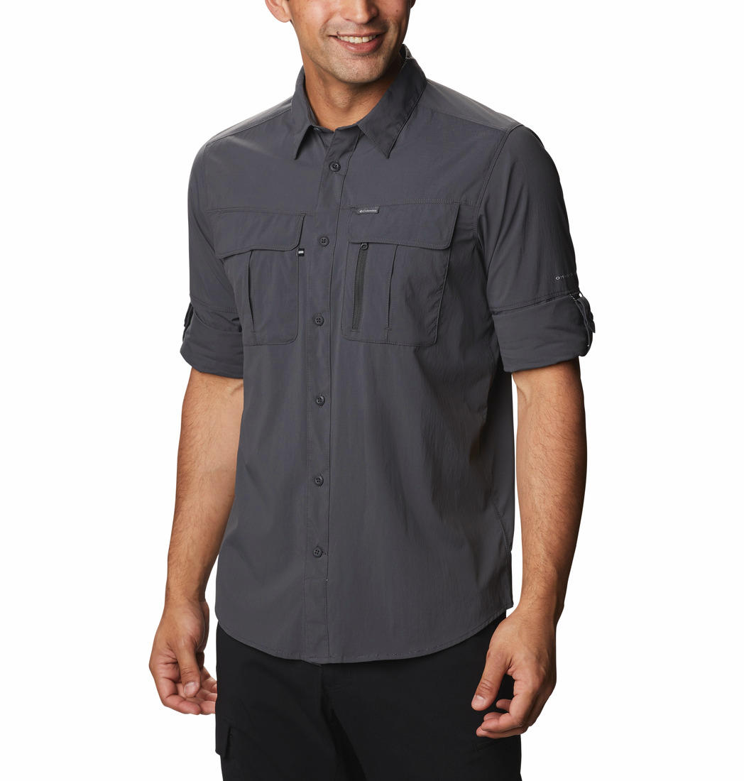 Columbia Men Black Newton Ridge Long Sleeve (Sun Protection)