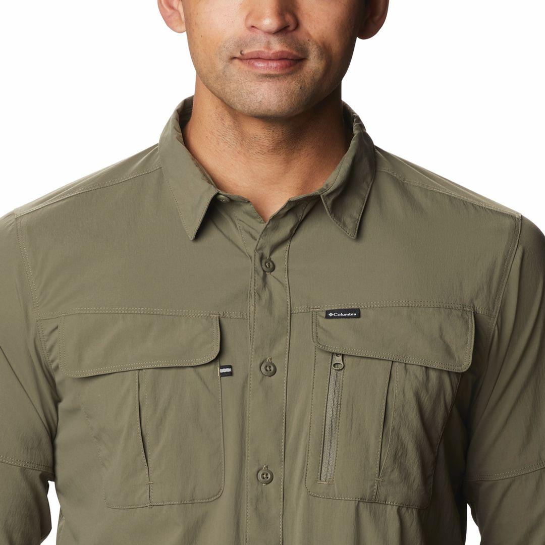 Columbia Men Green Newton Ridge Long Sleeve (Sun Protection)