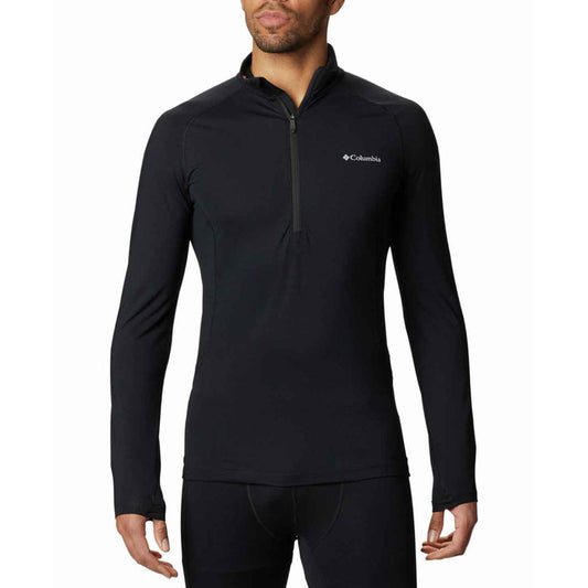 Columbia Men Black Omni-Heat 3D Knit Half Zip II Baselayer Top