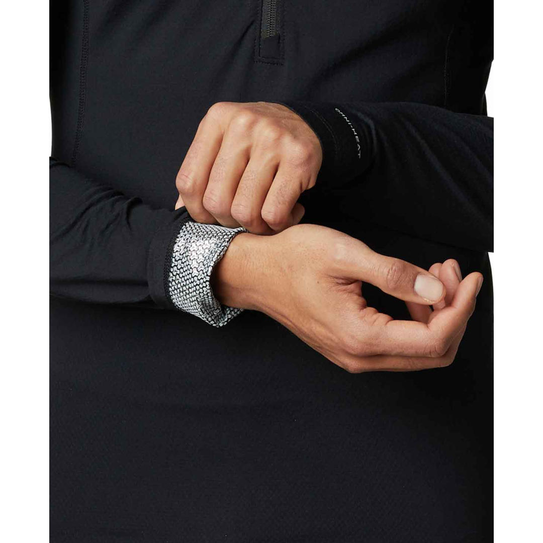 Columbia Men Black Omni-Heat 3D Knit Half Zip II Baselayer Top