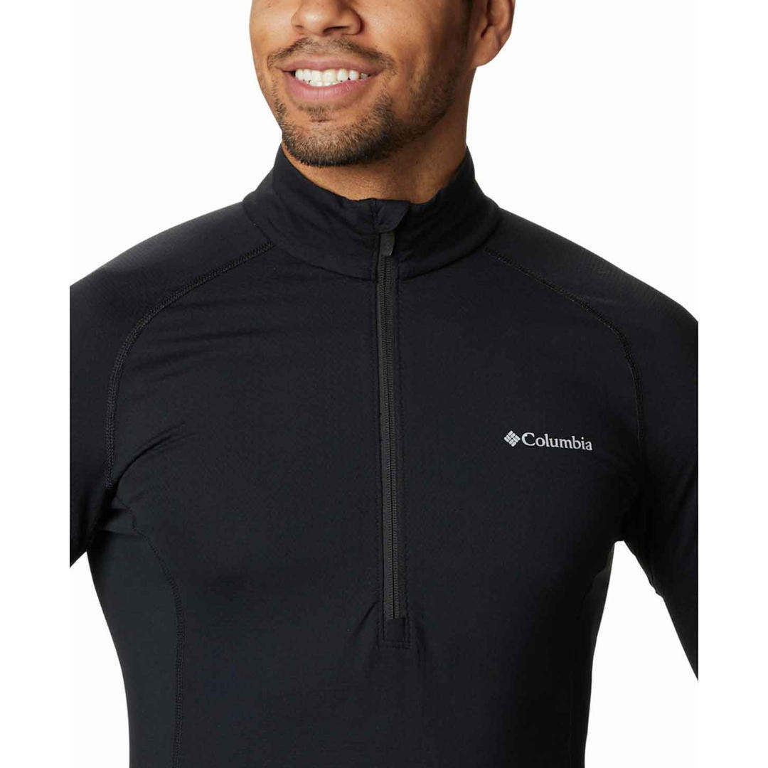 Columbia Men Black Omni-Heat 3D Knit Half Zip II Baselayer Top