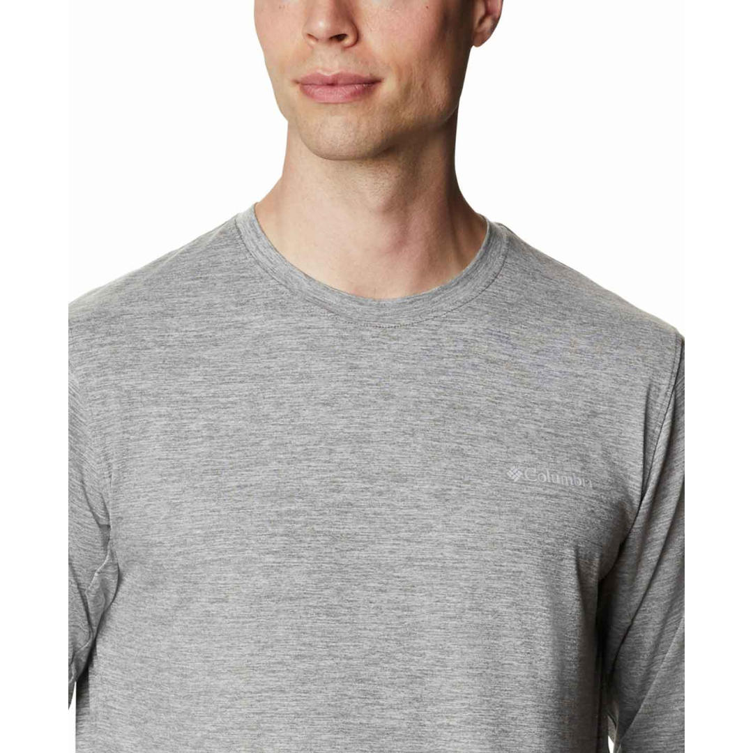 Columbia Men Grey Tech Trail Long Sleeve Crew II