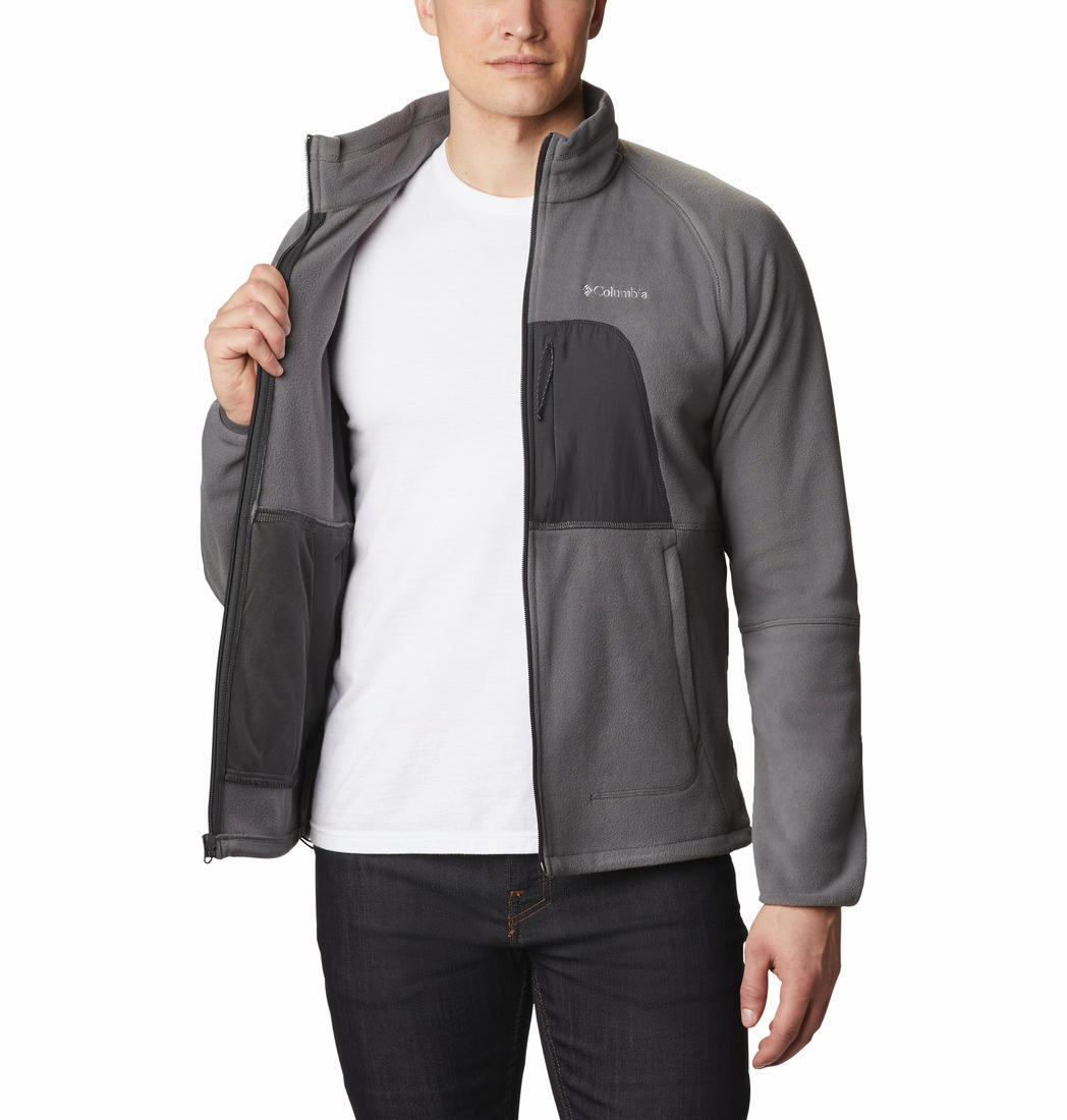 Columbia Men Grey Rapid Expedition Full Zip Fleece