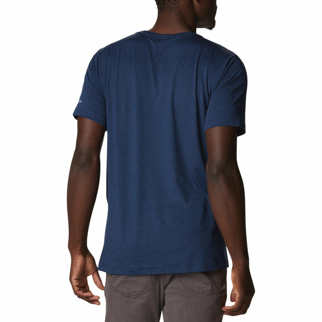Columbia Men Blue Tech Trail Graphic Tee (Sun Protection)