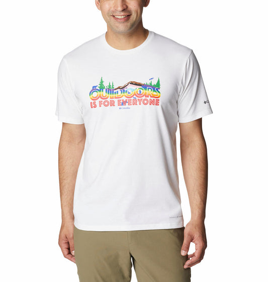 Columbia Men White S Sun Trek Short Sleeve Graphic T-Shirt