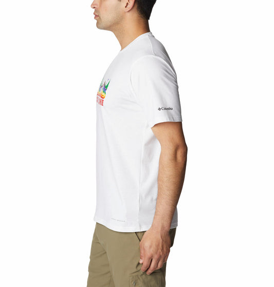 Columbia Men White S Sun Trek Short Sleeve Graphic T-Shirt