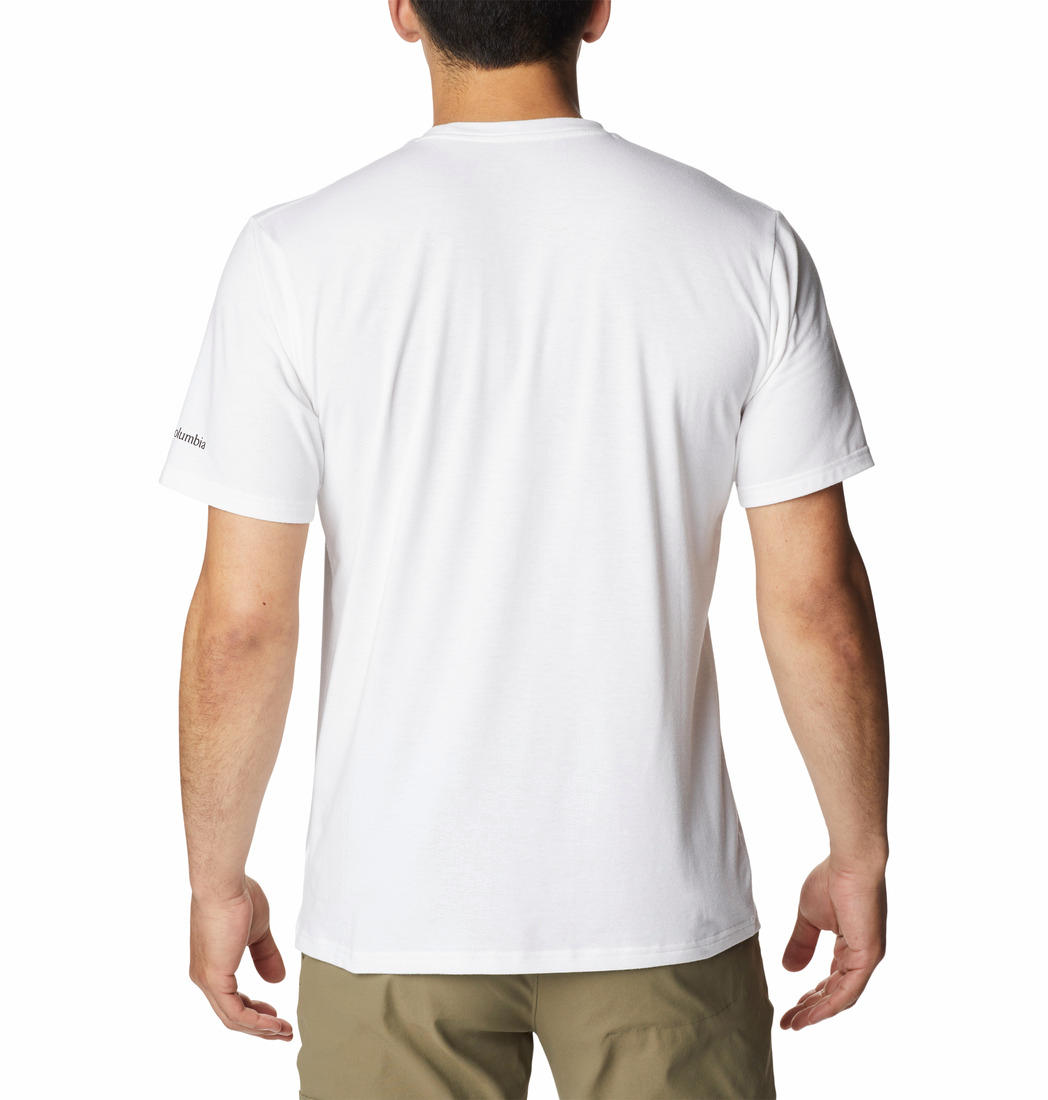 Columbia Men White S Sun Trek Short Sleeve Graphic T-Shirt
