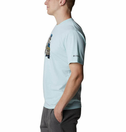 Columbia Men Blue S Sun Trek Short Sleeve Graphic T-Shirt