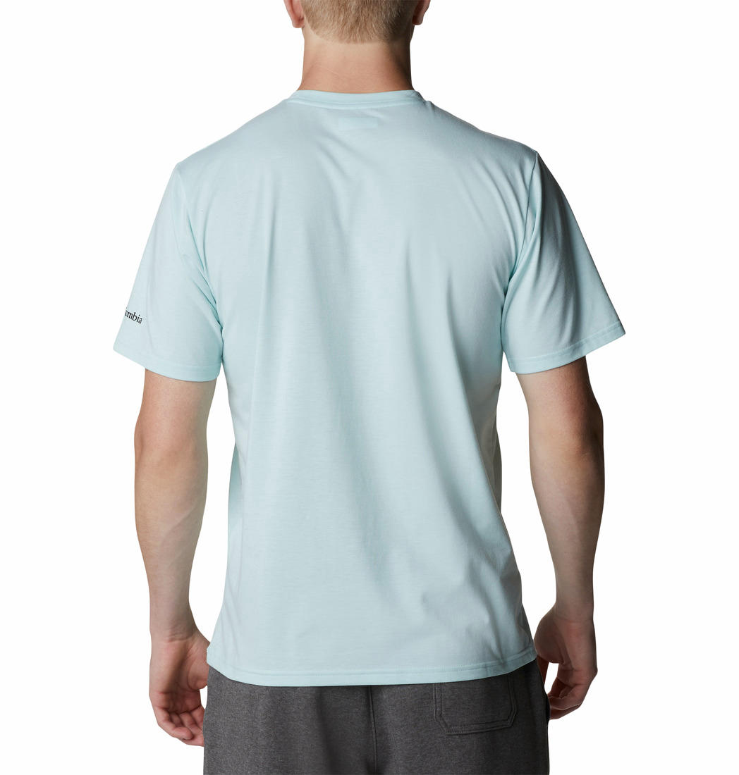 Columbia Men Blue S Sun Trek Short Sleeve Graphic T-Shirt